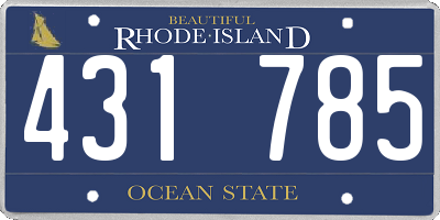 RI license plate 431785