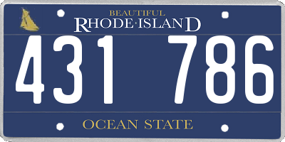 RI license plate 431786