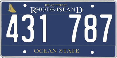 RI license plate 431787