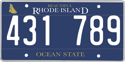 RI license plate 431789