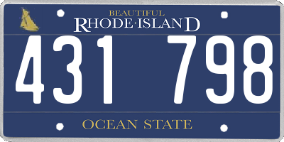 RI license plate 431798