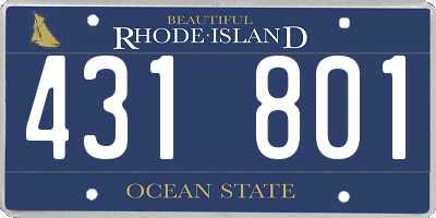 RI license plate 431801