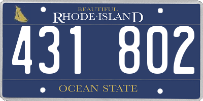 RI license plate 431802
