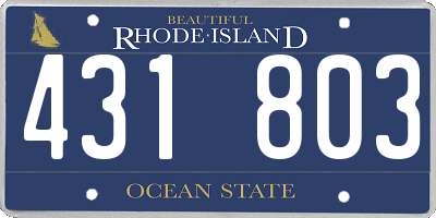 RI license plate 431803
