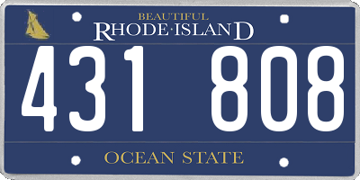RI license plate 431808