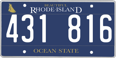 RI license plate 431816