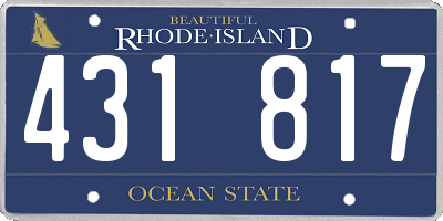RI license plate 431817