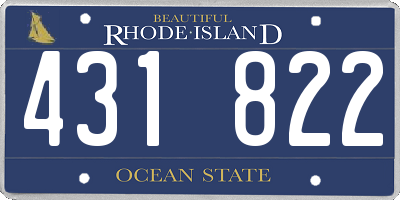 RI license plate 431822