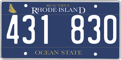 RI license plate 431830