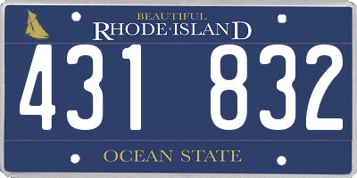 RI license plate 431832