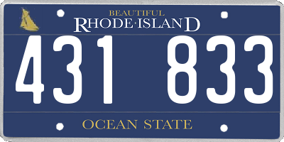 RI license plate 431833