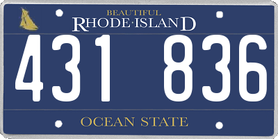 RI license plate 431836