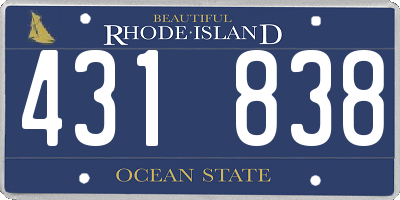 RI license plate 431838