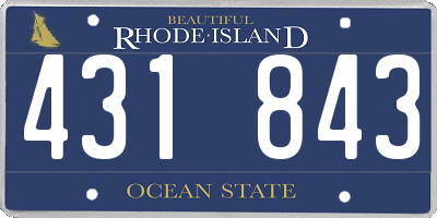 RI license plate 431843