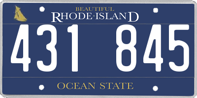 RI license plate 431845