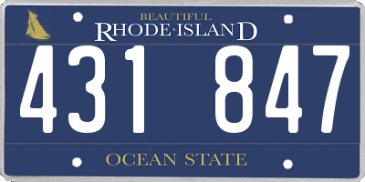RI license plate 431847