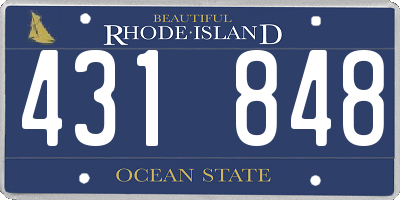 RI license plate 431848