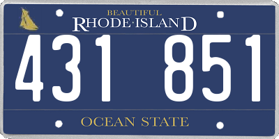 RI license plate 431851
