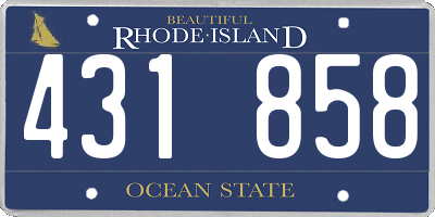 RI license plate 431858