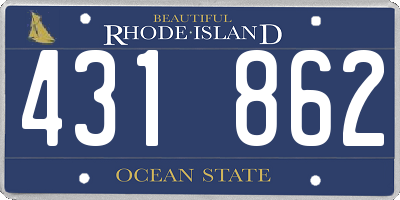 RI license plate 431862