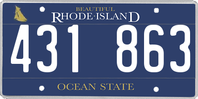 RI license plate 431863
