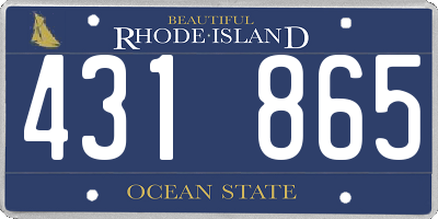 RI license plate 431865