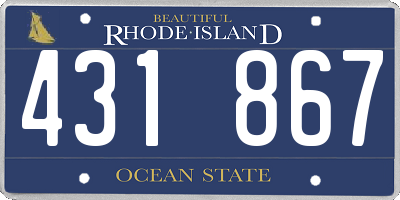 RI license plate 431867
