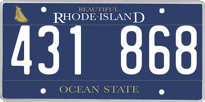RI license plate 431868