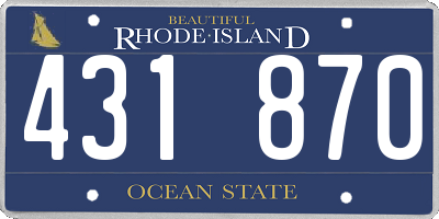 RI license plate 431870
