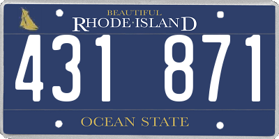 RI license plate 431871