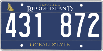 RI license plate 431872