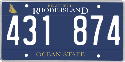 RI license plate 431874
