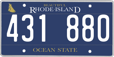 RI license plate 431880