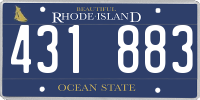 RI license plate 431883