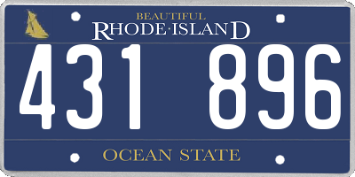 RI license plate 431896