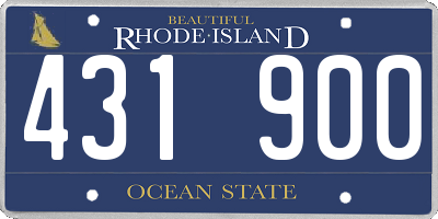 RI license plate 431900