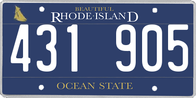 RI license plate 431905