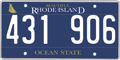 RI license plate 431906