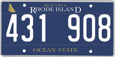 RI license plate 431908