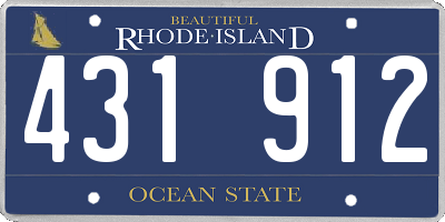 RI license plate 431912