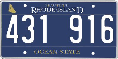 RI license plate 431916