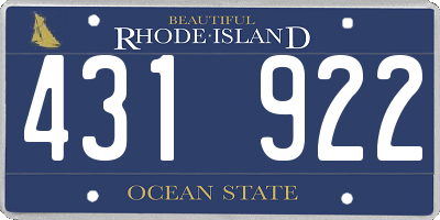 RI license plate 431922