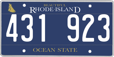 RI license plate 431923