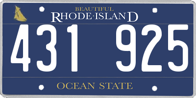 RI license plate 431925