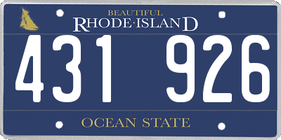 RI license plate 431926