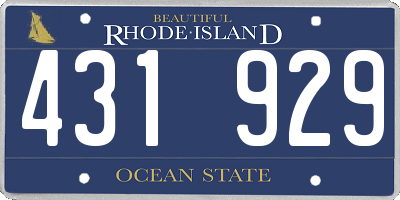 RI license plate 431929
