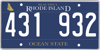 RI license plate 431932