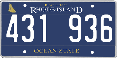 RI license plate 431936