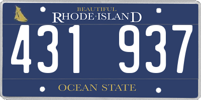 RI license plate 431937