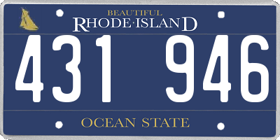 RI license plate 431946